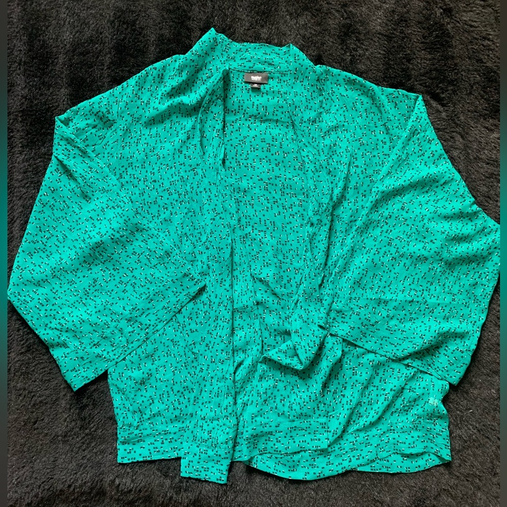 Mossimo Supply Co Women’s Green/ Black Polka Dots Cardigan Sz M 100%Poly NWOT